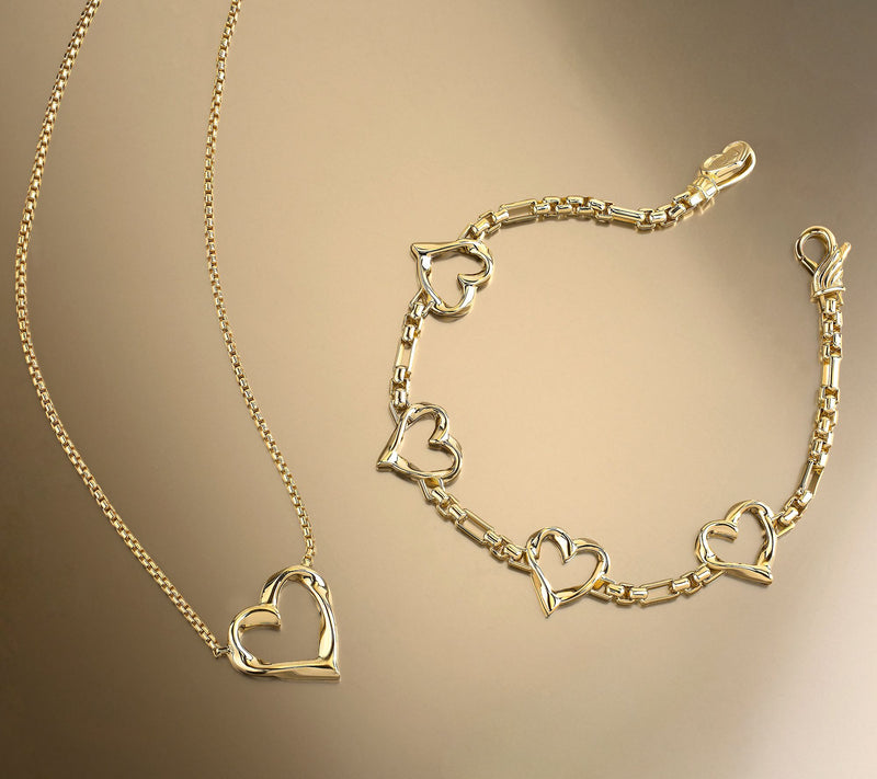 Christian James by Scott Grimes 14K Gold Clad Ripple Heart Necklace — View 6