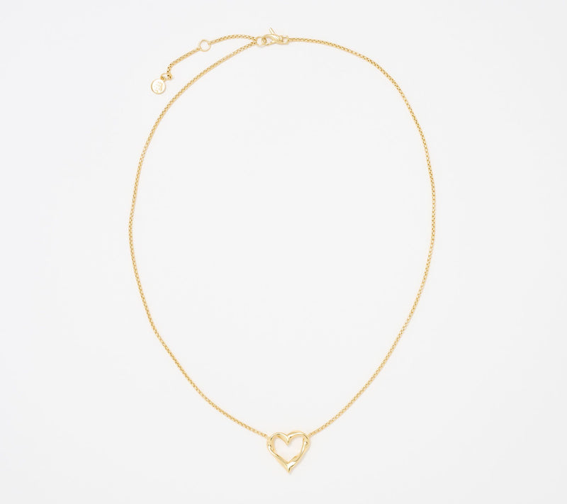 Christian James by Scott Grimes 14K Gold Clad Ripple Heart Necklace — View 2