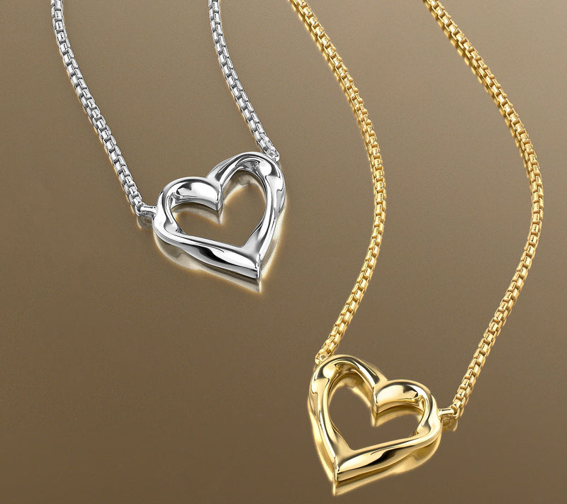 Christian James by Scott Grimes 14K Gold Clad Ripple Heart Necklace — View 5