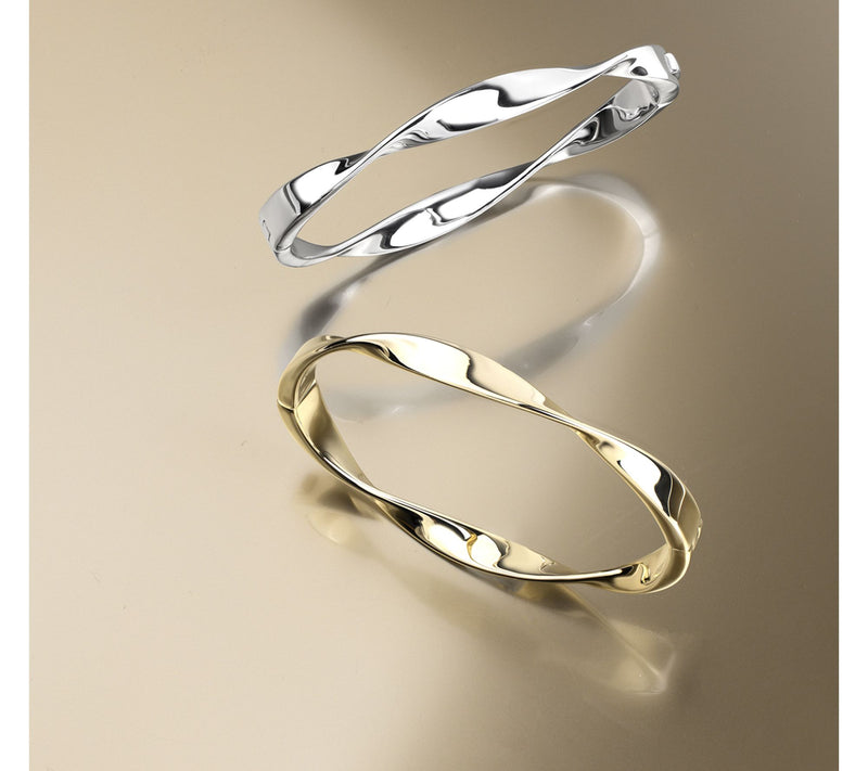 Christian James by Scott Grimes 14K Gold Clad Ripple Bold Bangle 19.55g — View 6