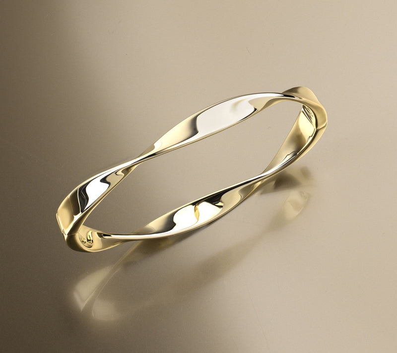 Christian James by Scott Grimes 14K Gold Clad Ripple Bold Bangle 19.55g — View 7