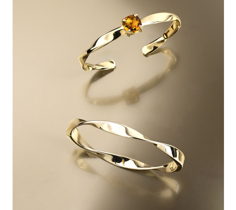 Christian James by Scott Grimes 14K Gold Clad Ripple Bold Bangle 19.55g — View 5