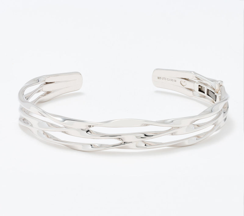 Christian James by Scott Grimes Sterling Silver 3 Ripple Cuff Bracelet 16.36g — Main view