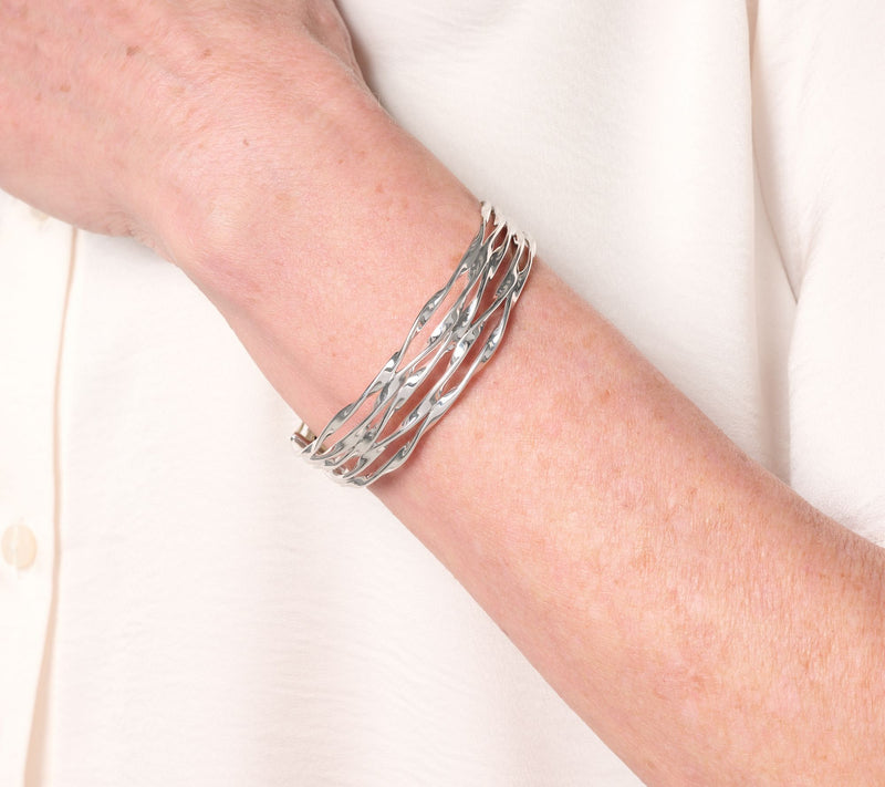 Christian James by Scott Grimes Sterling Silver 5 Ripple Cuff Bracelet 22.80g — View 4