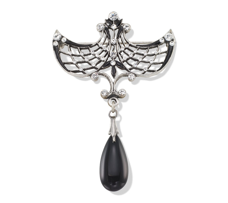 Anne Koplik Crystal Lattice Wings Pin w/ Drop — Main view