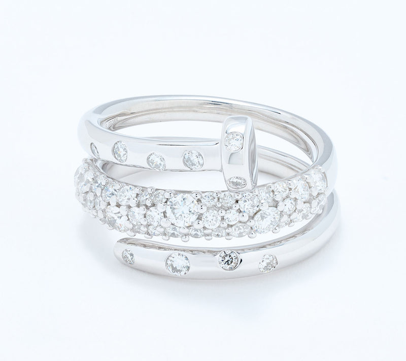 Fire Light Lab Grown Diamond 1 cttw Nail Head Twist Ring, Sterling — View 7