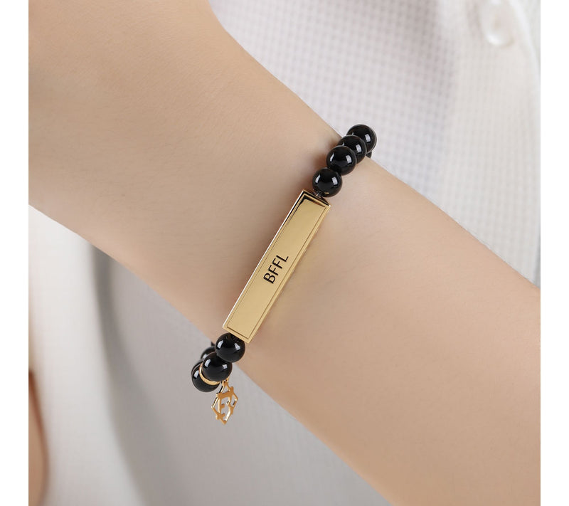 Elyse Ryan 14K Gold Clad Onyx Best Friends ForLife Bracelet — View 4