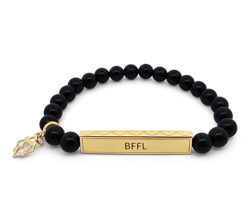 Elyse Ryan 14K Gold Clad Onyx Best Friends ForLife Bracelet — Main view