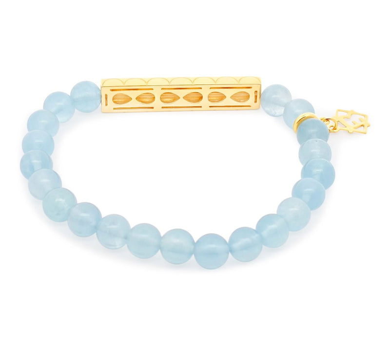 Elyse Ryan Sterling 14K Clad Milky Aqua BREATHEBracelet — View 2