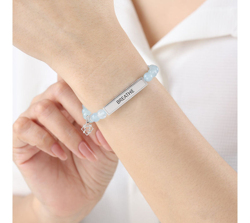 Elyse Ryan Sterling Silver Milky Aqua BREATHE Bracelet — View 4