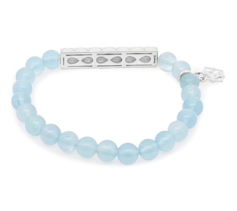 Elyse Ryan Sterling Silver Milky Aqua BREATHE Bracelet — View 2