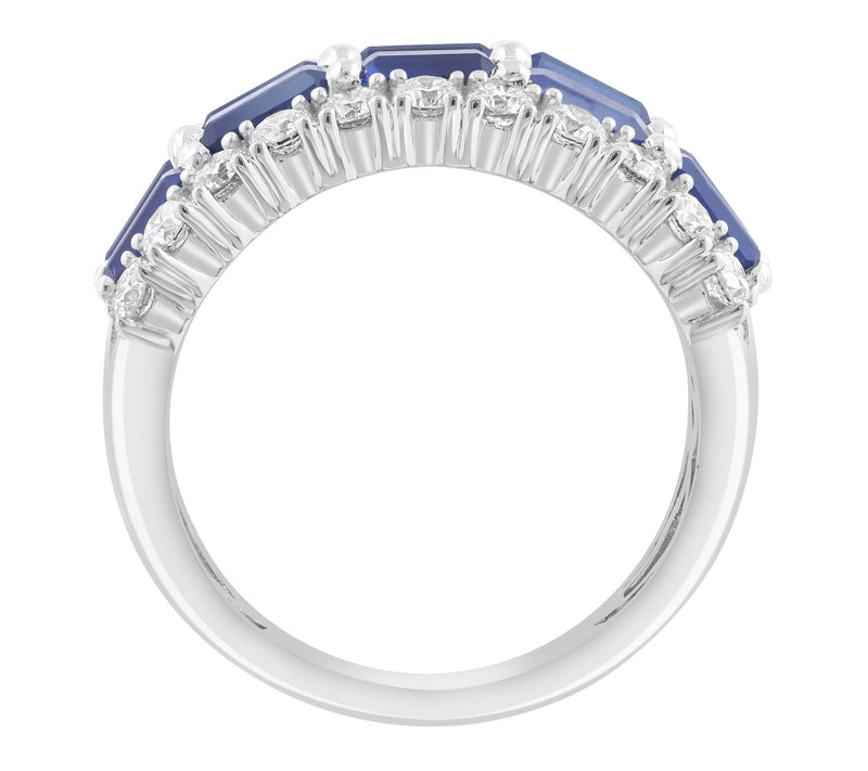 Effy Natural Sapphire & Diamond Ring, 14K WhiteGold — View 2