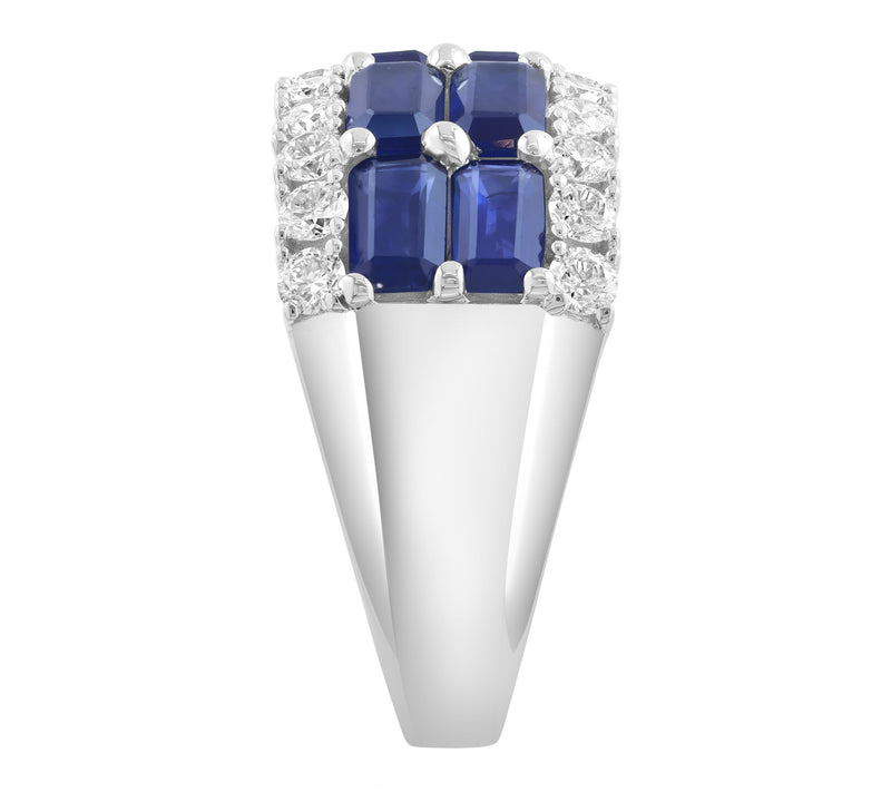 Effy Natural Sapphire & Diamond Ring, 14K WhiteGold — View 3