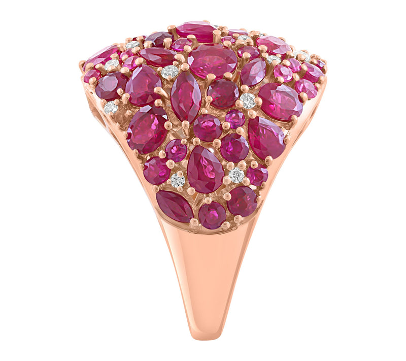 Effy Ruby & Diamond Dome Ring, 14K Rose Gold — View 3
