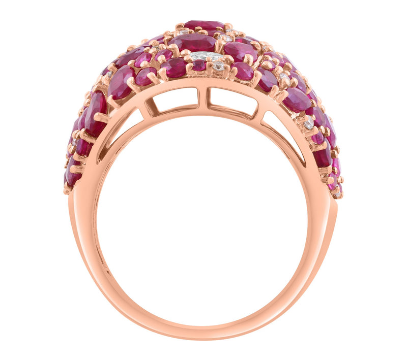 Effy Ruby & Diamond Dome Ring, 14K Rose Gold — View 2