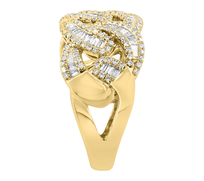 Effy Curb Link Diamond Ring, 14K Gold — View 3