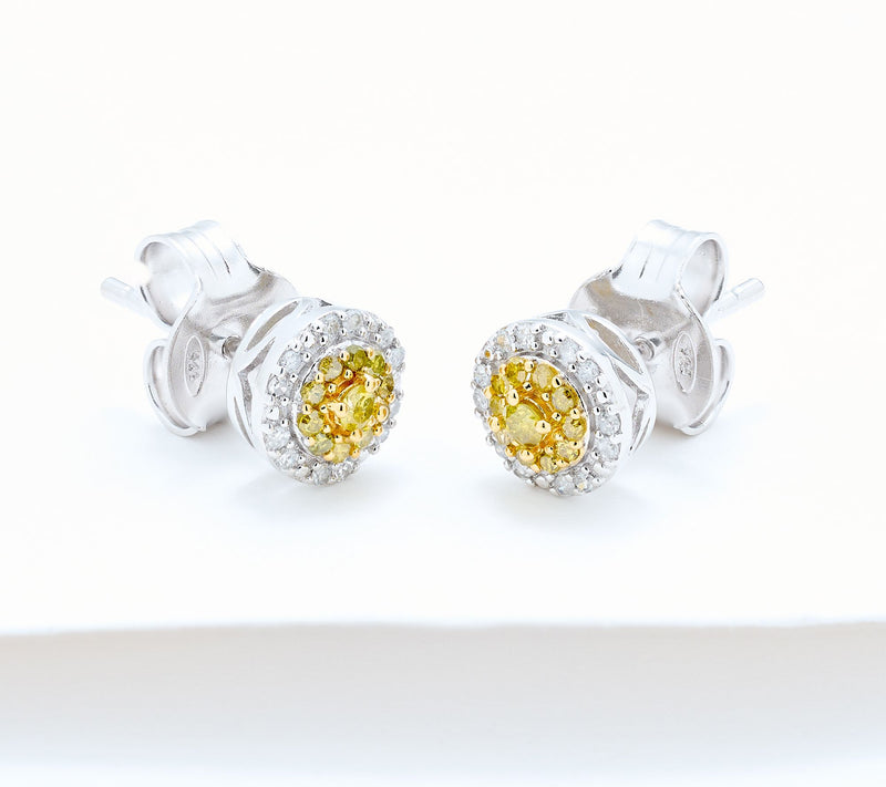 Affinity Diamonds 0.27 cttw Cluser with Double Halo Earrings — Main view