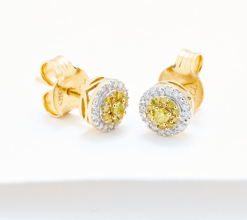 Affinity Diamonds 0.27 cttw Cluser with Double Halo Earrings — View 6