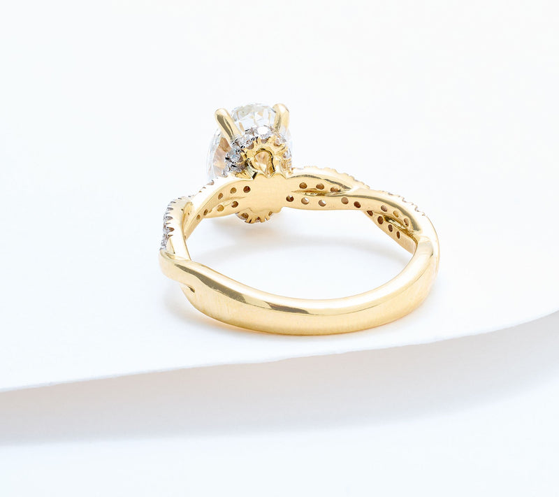 Fire Light Lab Grown Diamond 2 cttw Twisted Detail Ring, 14K — View 3