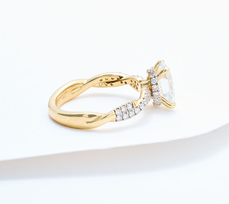Fire Light Lab Grown Diamond 2 cttw Twisted Detail Ring, 14K — View 2