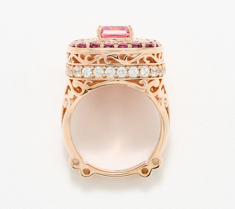 Dallas Prince 14K Rose Gold Plated Pink Topaz Ring — View 2
