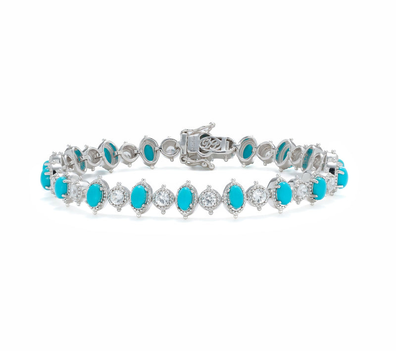 Dallas Prince Sterling Silver Sleeping Beauty Turquoise Tennis Bracelet — Main view
