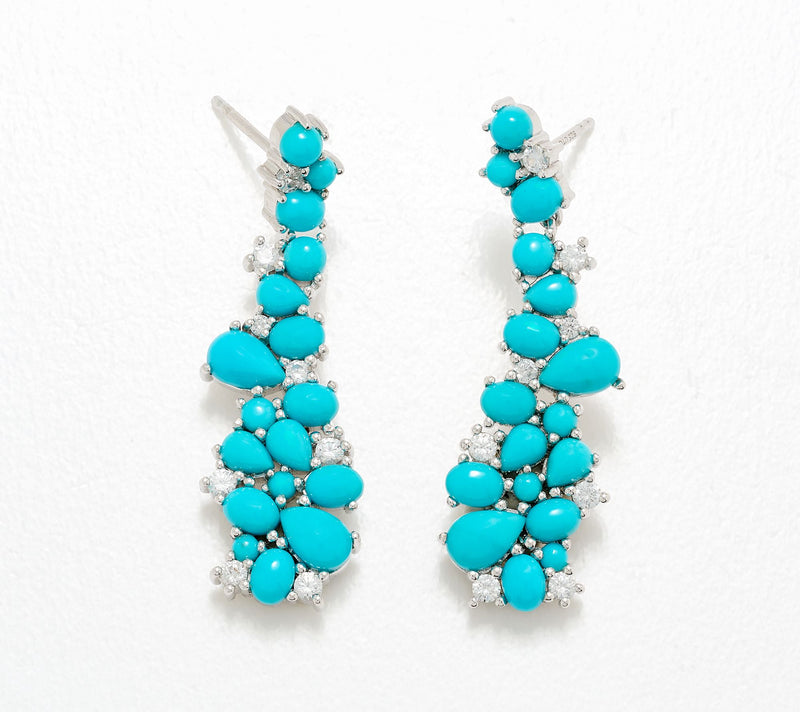 Dallas Prince Sterling Silver Sleeping Beauty Turquoise Drop Earrings — Main view