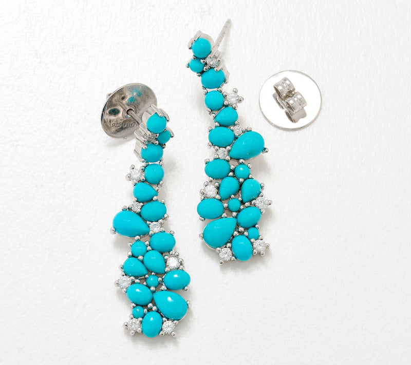 Dallas Prince Sterling Silver Sleeping Beauty Turquoise Drop Earrings — View 2