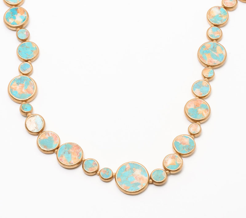 Dallas Prince Mosaic Gemstone Coin Necklace — View 3