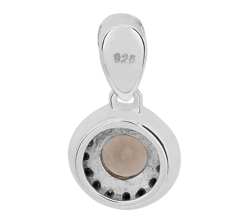 Affinity Gems Spinel & Smokey Quartz Halo Pendant, Sterling — View 5
