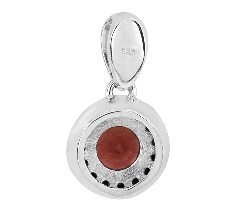 Affinity Gems Black Spinel & Garnet Halo Pendant, Sterling — View 5
