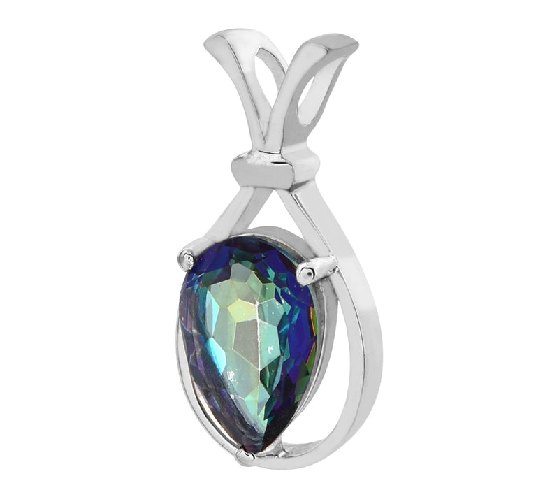 Affinity Gems Blue Coated Quartz Pendant, Sterling — View 3