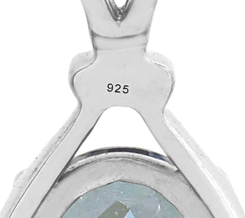 Affinity Gems Blue Coated Quartz Pendant, Sterling — View 6