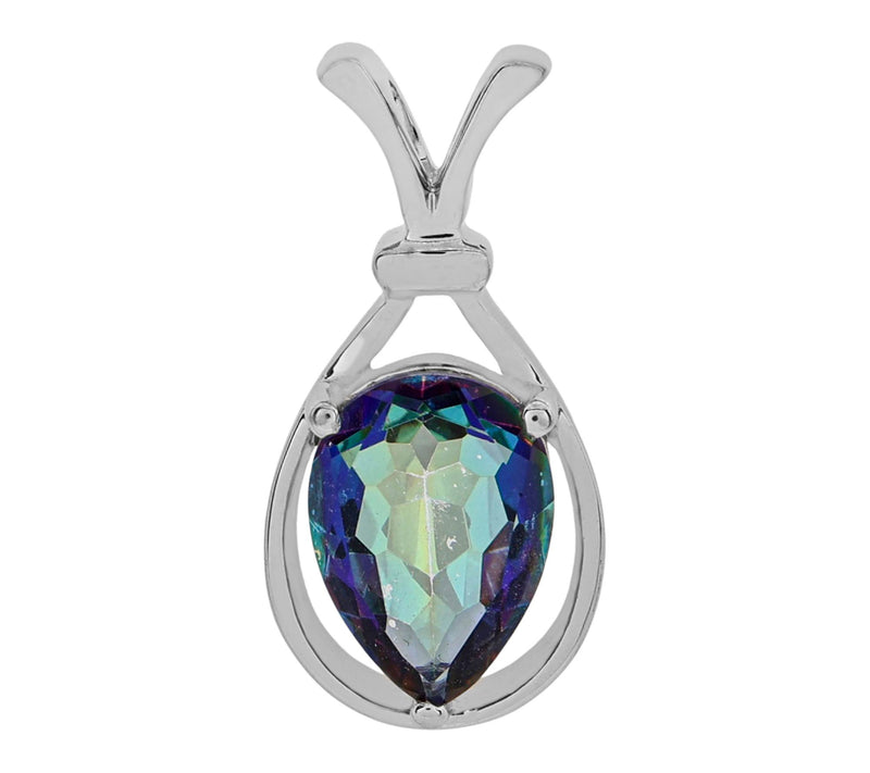 Affinity Gems Blue Coated Quartz Pendant, Sterling — View 7