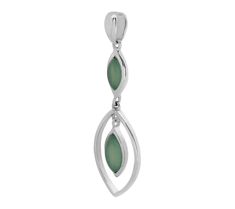 Affinity Gems Chrysoprase Colored Chalcedony Pendant, Sterling — View 3