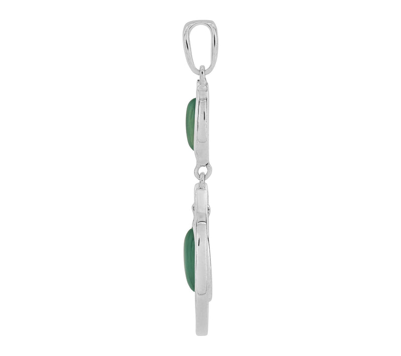 Affinity Gems Chrysoprase Colored Chalcedony Pendant, Sterling — View 4