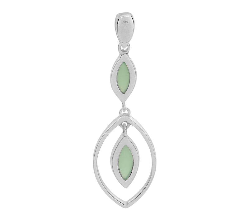 Affinity Gems Chrysoprase Colored Chalcedony Pendant, Sterling — View 5