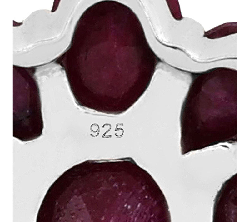 Affinity Gems Corundum Ruby Floral Pendant, Sterling — View 6