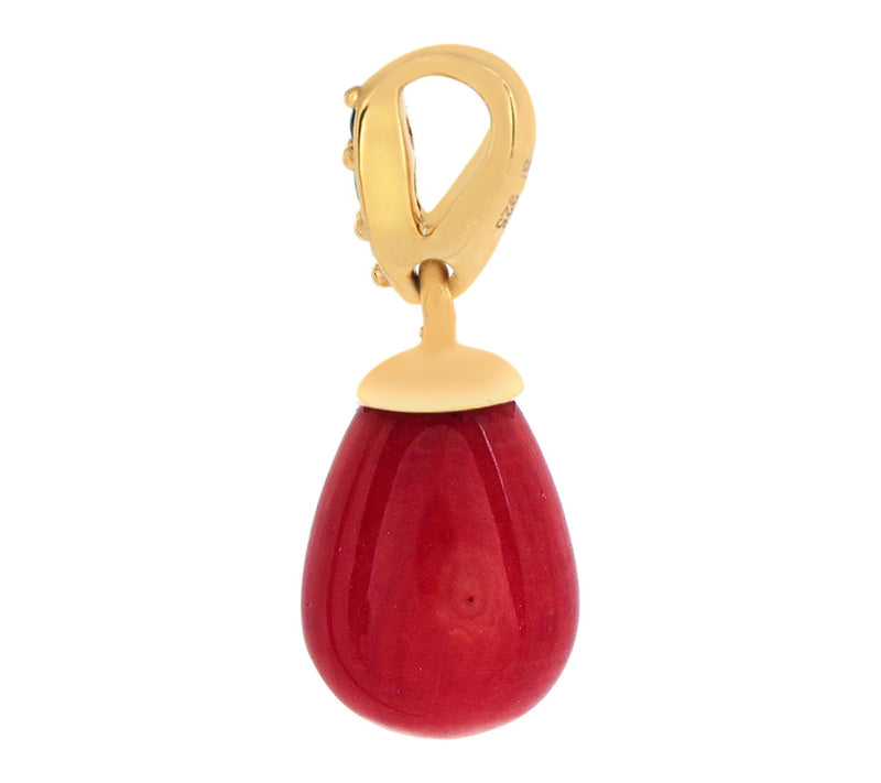 Affinity Gems Black Spinel & Red Bamboo Pendant, 14K Plated — View 4