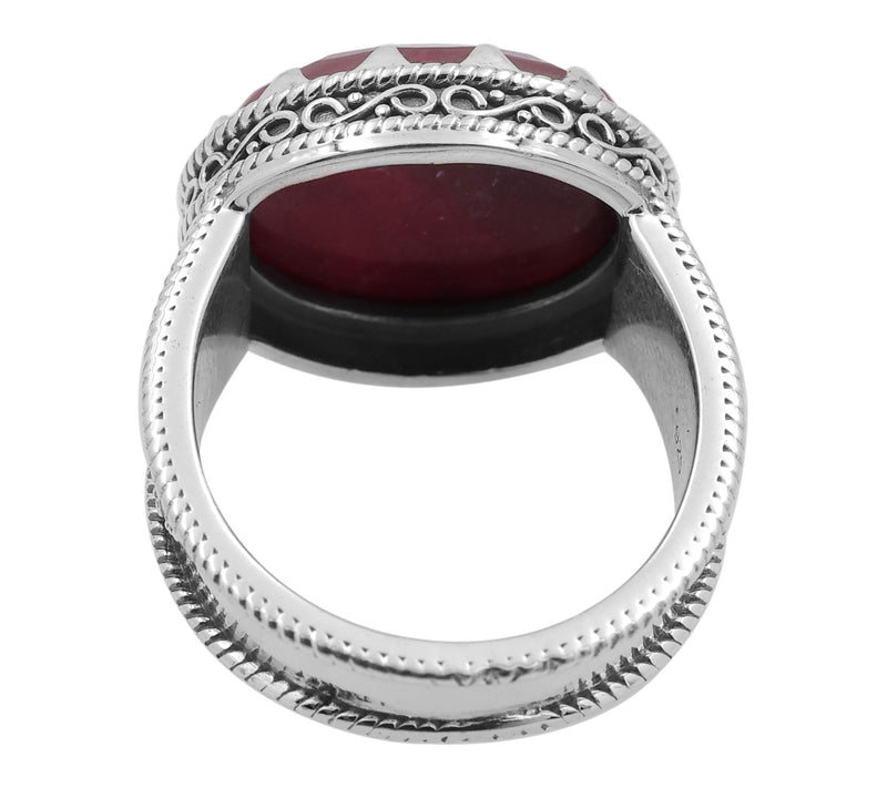 Artisan Crafted Sterling Silver Doublet QuartzRing — View 5