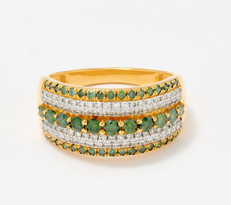 Affinity Diamonds 1cttw Green Diamond Detail Ring, Sterling — Main view