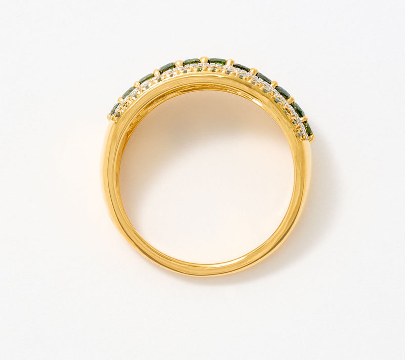 Affinity Diamonds 1cttw Green Diamond Detail Ring, Sterling — View 4