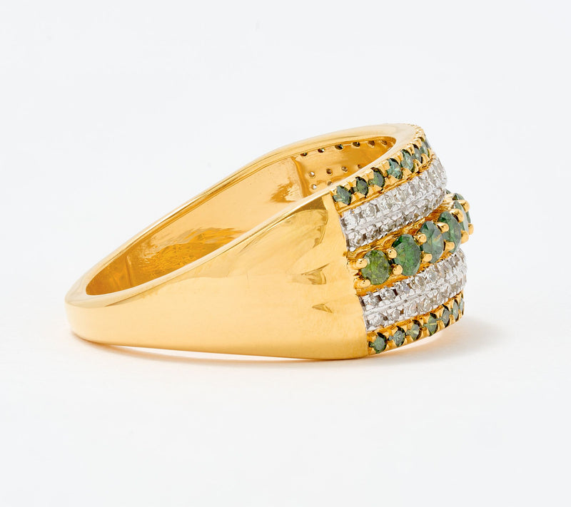 Affinity Diamonds 1cttw Green Diamond Detail Ring, Sterling — View 6