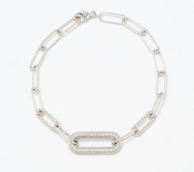 Affinity Diamonds .5 cttw Paperclip Chain Link Bracelet, Sterl — View 6