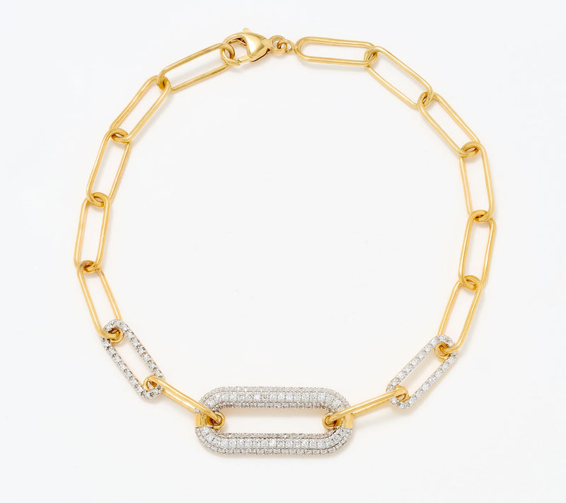 Affinity Diamonds .5 cttw Paperclip Chain Link Bracelet, Sterl — View 7