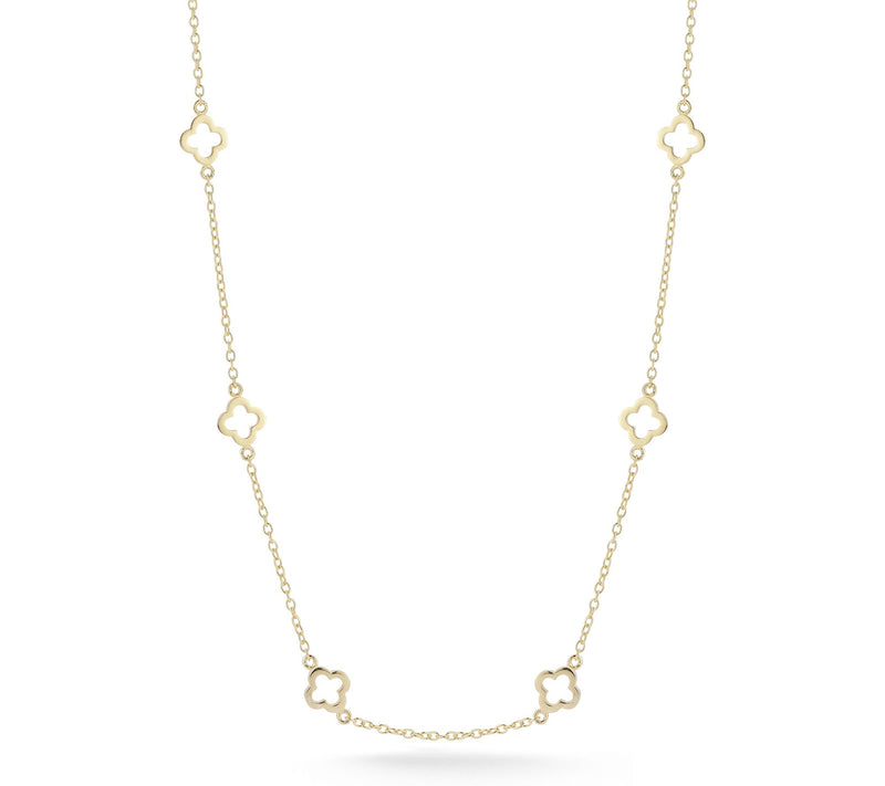 Sterlina Silver Open Clover Station Choker Necklace, Sterling — Main view