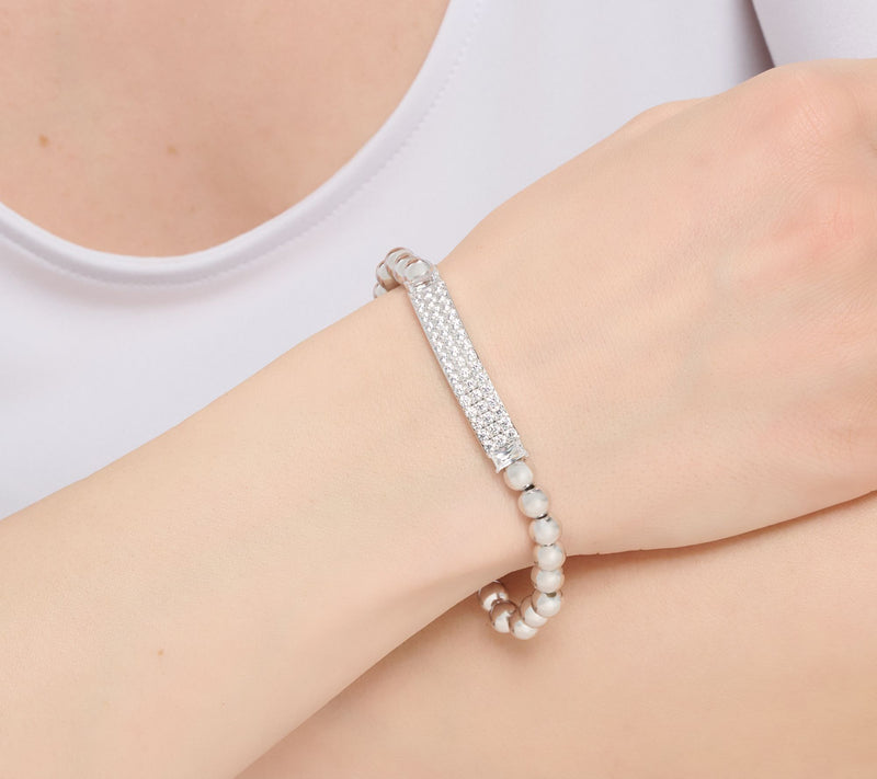 Diamonique x Kathy Levine Martinique Stretch Bracelet, Sterl — View 5