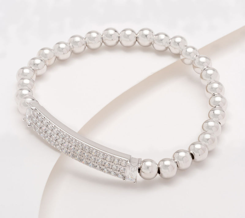 Diamonique x Kathy Levine Martinique Stretch Bracelet, Sterl — View 3