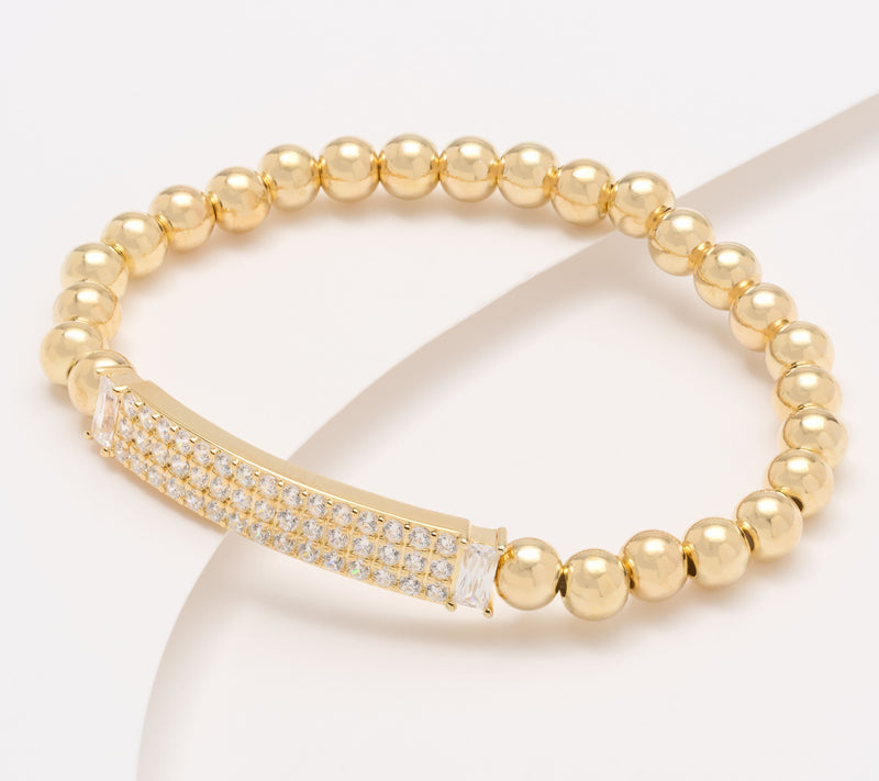 Diamonique x Kathy Levine Martinique Stretch Bracelet, Sterl — View 4