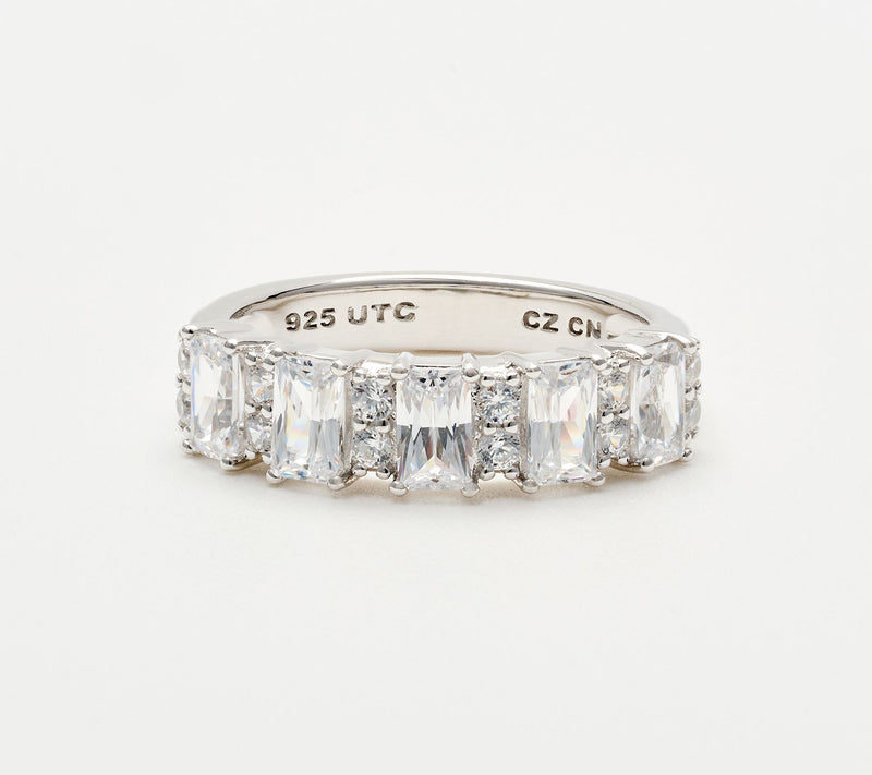 Diamonique x Kathy Levine Spellbound Baguette Ring Sterling Silver — View 8
